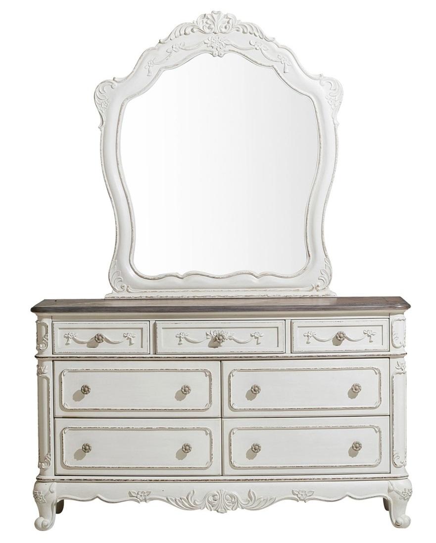 antique white dresser mirror Homelegance Cinderella Antique White Bedroom Mirror