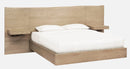 One Coastal Modern Live Edge Wall Bed with Floating Nightstands in Bisque