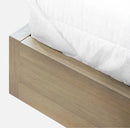 One Coastal Modern Live Edge Wall Bed with Floating Nightstands in Bisque