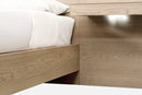 One Coastal Modern Live Edge Wall Bed with Floating Nightstands in Bisque