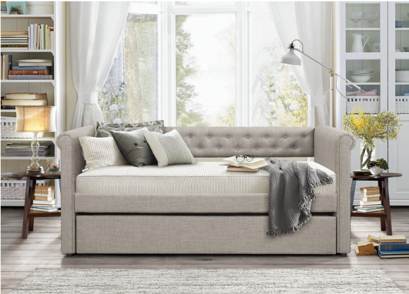 Fabric trundle bed deals