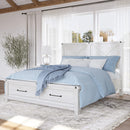Yosemite Solid Wood Footboard Storage Bed in Rustic White