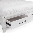 Yosemite Solid Wood Footboard Storage Bed in Rustic White