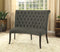 Nerissa Gray/Antique Black Round Love Seat Bench, Gray Fabric