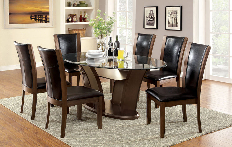 MANHATTAN I Brown Cherry 7 Pc. Oval Dining Table Set