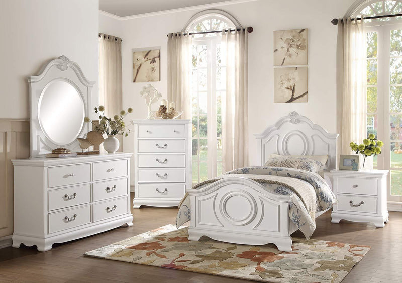 Homelegance Lucida 6 Drawer Dresser in White 2039W-5 Sleep Center Homelegance Lucida 6 Drawer Dresser in White 2039W-5 Sleep Center