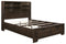 Homelegance Chesky Queen Bookcase Bed with Footboard Storage in Warm Espresso 1753-1*