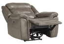 Homelegance Furniture Danio Power Double Reclining Chair with Power Headrests in Brownish Gray 9528BRG-1PWH