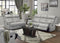 Homelegance Furniture Lambent Double Reclining Sofa in Silver Gray