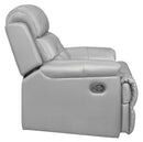 Homelegance Furniture Lambent Double Reclining Chair in Silver Gray
