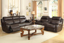 Homelegance Furniture Marille Double Reclining Sofa in Brown