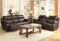 Homelegance Furniture Marille Double Reclining Sofa in Brown