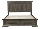 Homelegance Taulon King Platform Bed with Footboard Storage in Dark Oak 5438K-1EK*