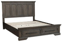 Homelegance Taulon King Platform Bed with Footboard Storage in Dark Oak 5438K-1EK*