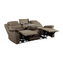 Homelegance Furniture Shola Power Double Reclining Sofa in Chocolate