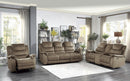 Homelegance Furniture Shola Double Reclining Loveseat in Chocolate