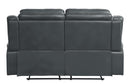 Homelegance Furniture Darwan Double Lay Flat Reclining Loveseat in Dark Gray