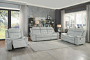 Homelegance Furniture Darwan Lay Flat Recliner in Light Gray