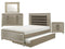 Homelegance Furniture Youth Loudon Twin Platform with Trundle Bed in Champagne Metallic