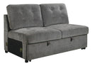 Homelegance Furniture Logansport Armless 2-Seater with Pull-out Bed in Gray 9401GRY-2A