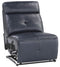 Homelegance Furniture Avenue Armless Reclining Chair in Navy 9469NVB-AR