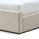 Louis Upholstered Platform Bed in Natural Linen
