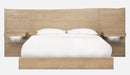 One Coastal Modern Live Edge Wall Bed with Floating Nightstands in Bisque