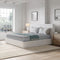 One Upholstered Platform Bed in Pearl