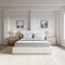 One Upholstered Platform Bed in Pearl