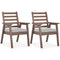 Emmeline Outdoor Dining Arm Chair with Cushion (Set of 2)