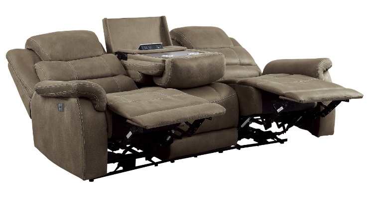 Power reclining sofa with center console sale