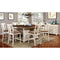 SABRINA Off White/Cherry 7 Pc. Counter Ht. Dining Table Set w/ Stools image