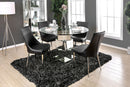 Izzy Chrome 5 Pc. Round Dining Table Set (BK Chairs) image