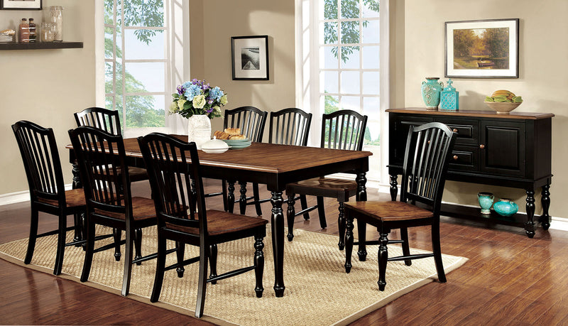 MAYVILLE Black/Antique Oak 9 Pc. Dining Table Set image