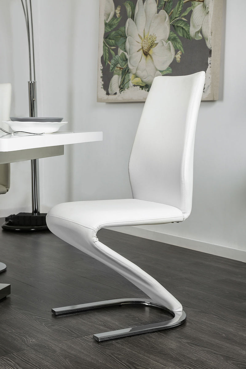Midvale White/Chrome Side Chair (2/CTN) image