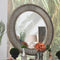 Kamalah Antique Gray Round Mirror image