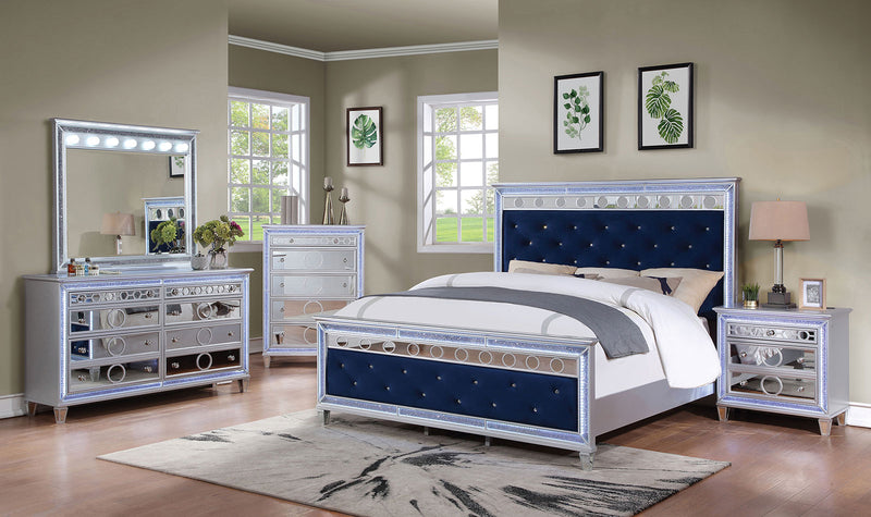 MAIREAD Queen Bed, Silver/Navy image