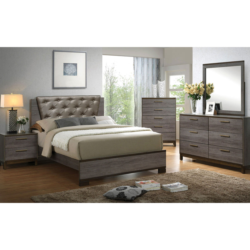 MANVEL Two-Tone Antique Gray 5 Pc. Queen Bedroom Set w/ Chest image