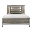 Homelegance Tamsin King Upholstered Storage Bed in Silver Grey Metallic 1616K-1EK* image