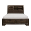 Homelegance Chesky Queen Bookcase Bed with Footboard Storage in Warm Espresso 1753-1* image