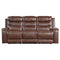 Homelegance Furniture Putnam Double Reclining Sofa with Drop-Down in Brown 9405BR-3 image