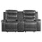 Homelegance Furniture Putnam Double Glider Reclining Loveseat in Gray 9405GY-2 image