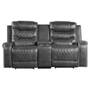 Homelegance Furniture Putnam Power Double Reclining Loveseat in Gray 9405GY-2PW image