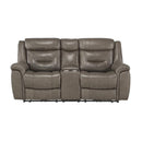 Homelegance Furniture Danio Power Double Reclining Loveseat with Power Headrests in Brownish Gray 9528BRG-2PWH image