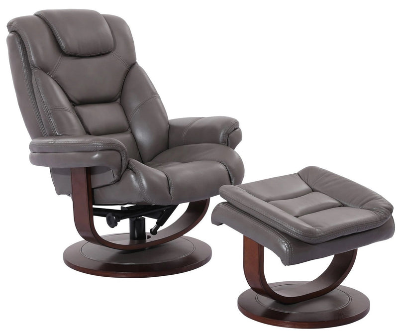 Parker House Monarch Manual Reclining Swivel Chair and Ottoman in Ice image